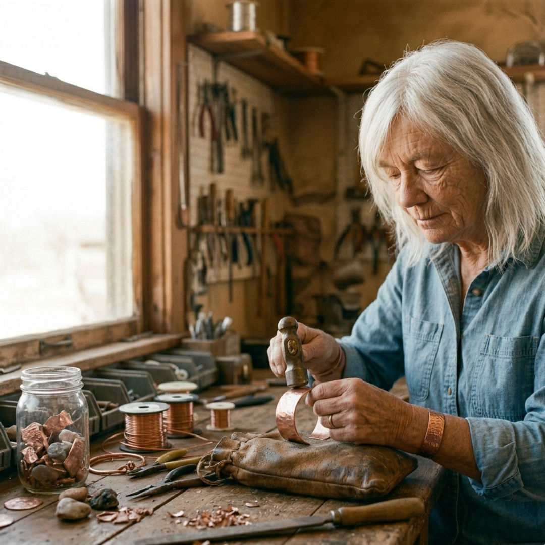 Patricia's Anvil Copper Bracelet.
