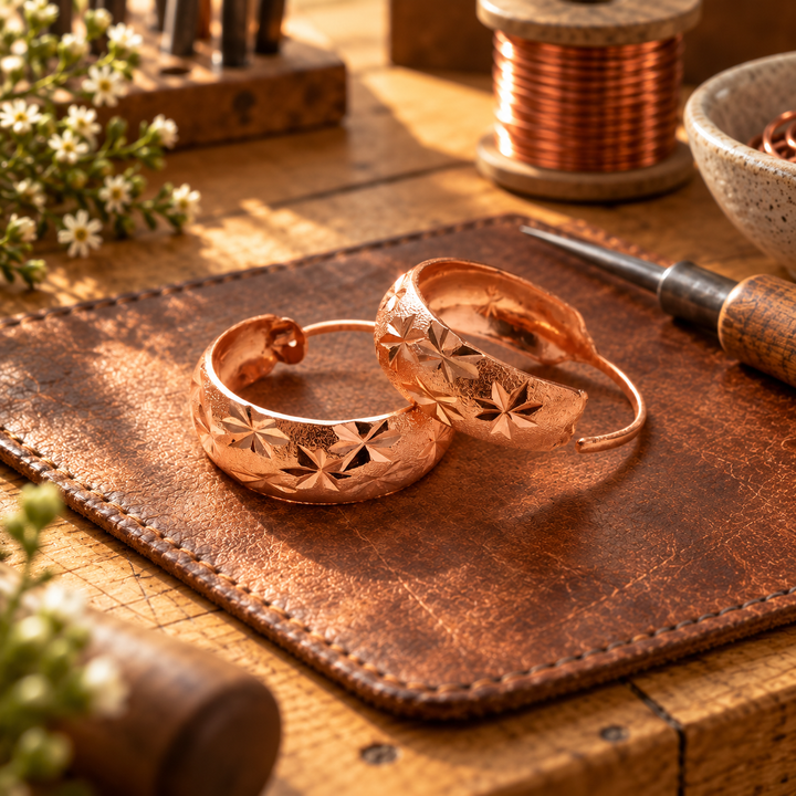 Patricia's Facet Copper Earrings