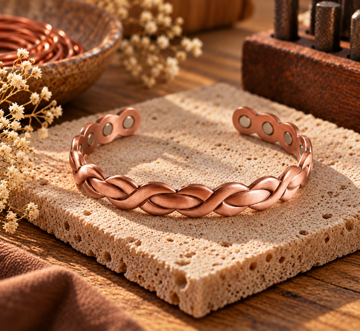 Patricia's Knit Copper Bracelet