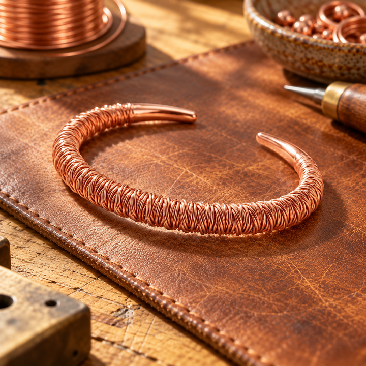 Patricia's Thatch Copper Bracelet