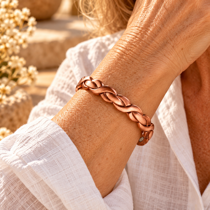 Patricia's Knit Copper Bracelet