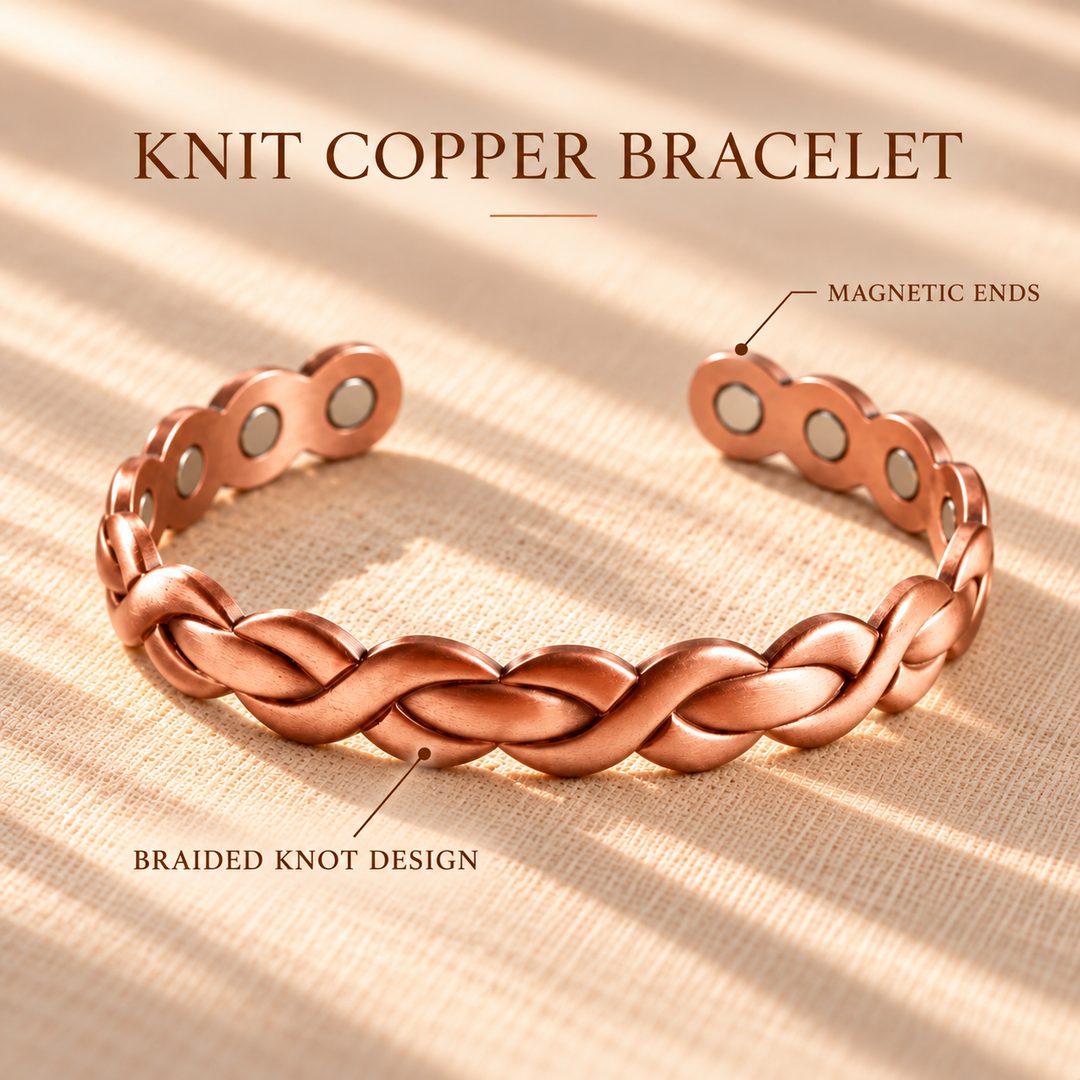 Patricia's Knit Copper Bracelet