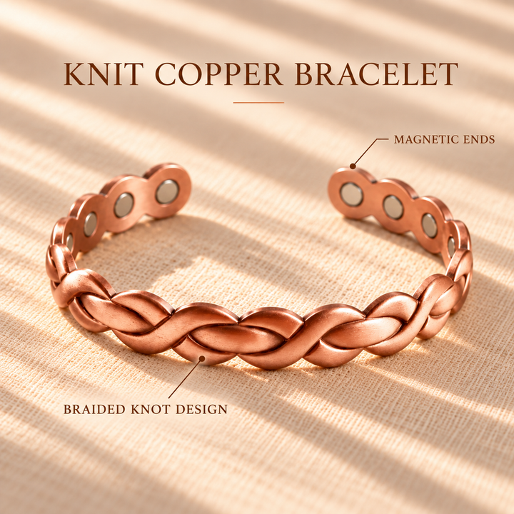 Patricia's Knit Copper Bracelet