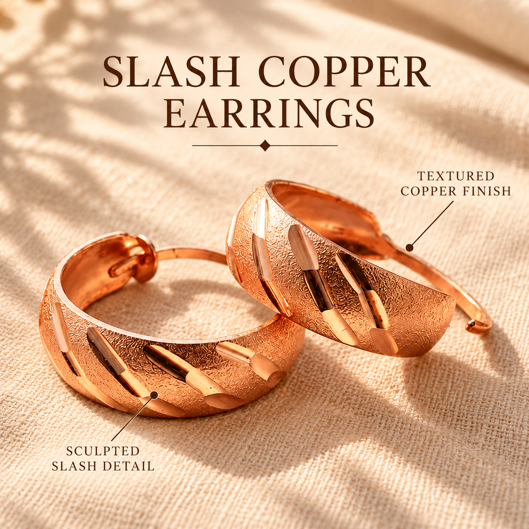 Patricia's Slash Copper Earrings