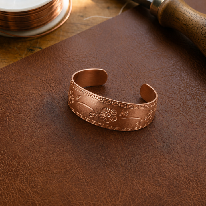 Patricia's Fret Copper Bracelet