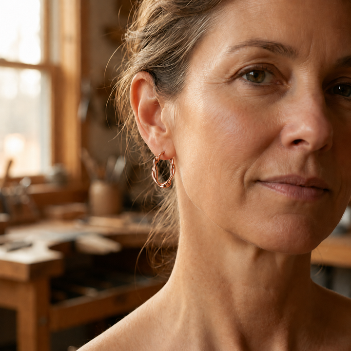 Patricia's Swirl Copper Earrings