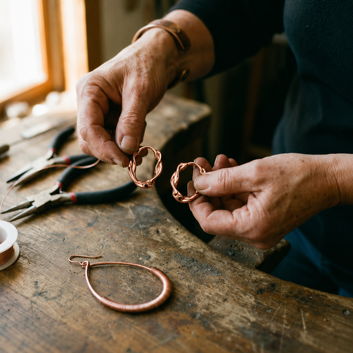 Patricia's Swirl Copper Earrings