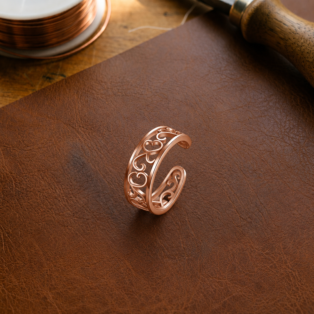 Patricia's Scroll Copper Toe Ring