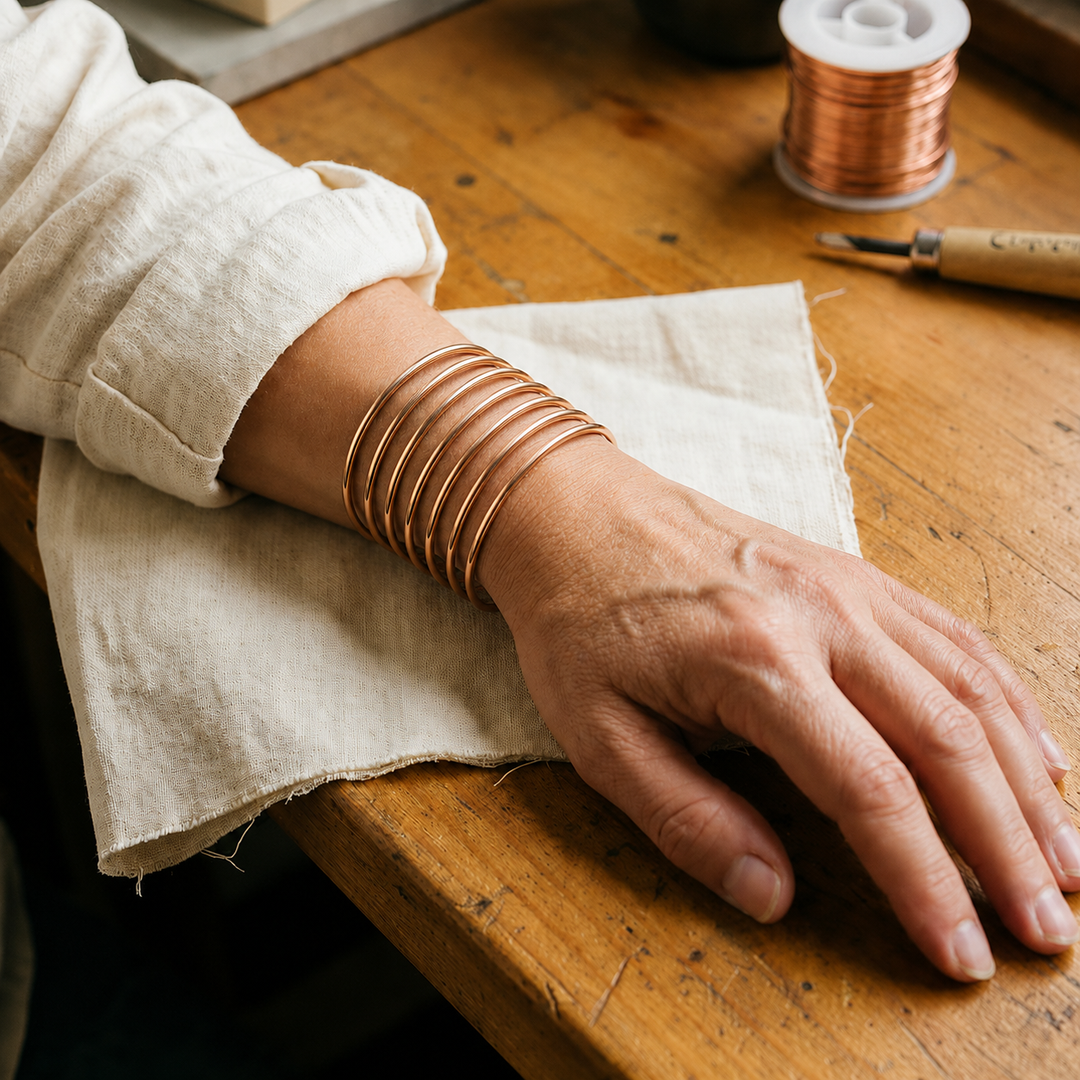Patricia's Plain Copper Bangle Set