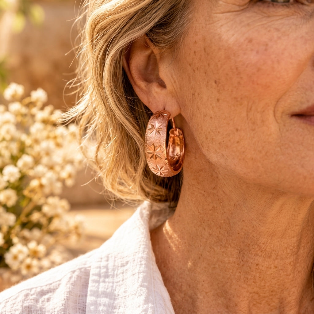 Patricia's Facet Copper Earrings