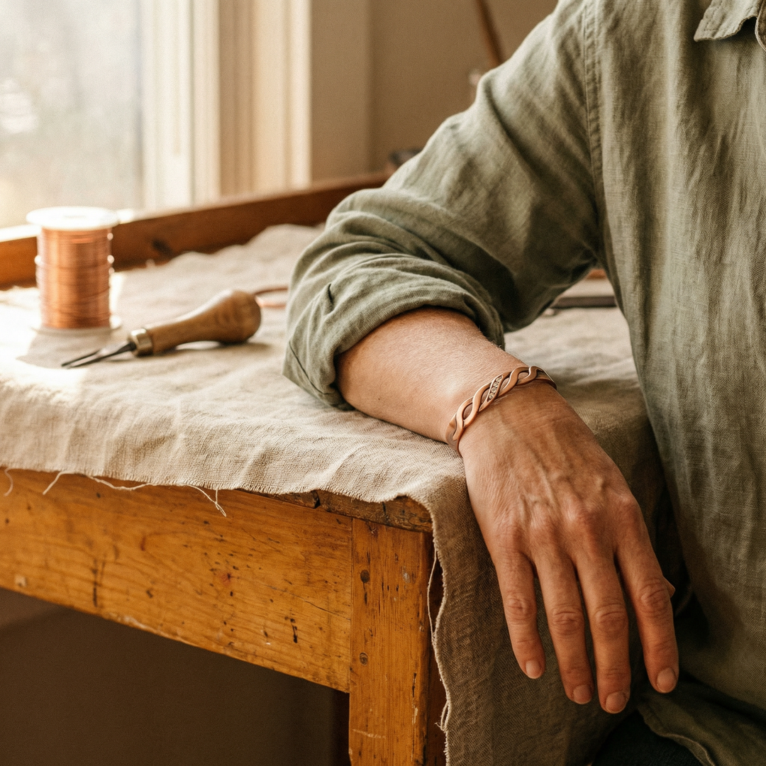 Patricia's Seam Copper Bracelet