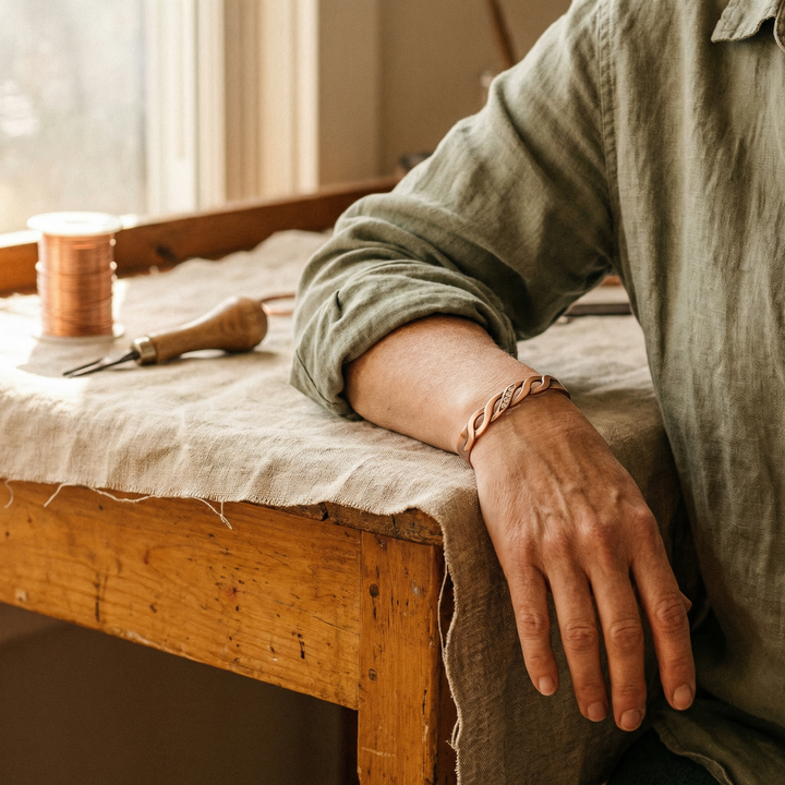 Patricia's Seam Copper Bracelet