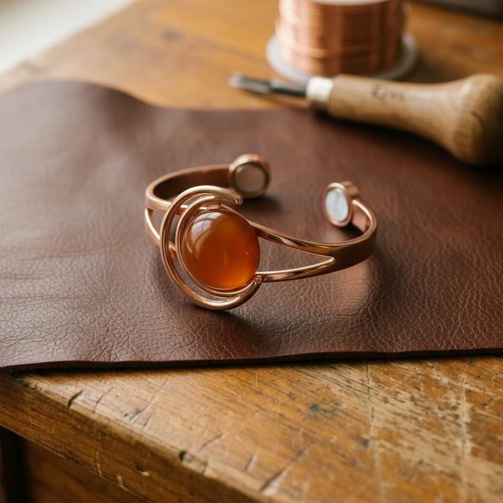 Patricia's Sphere Orange Copper Bracelet