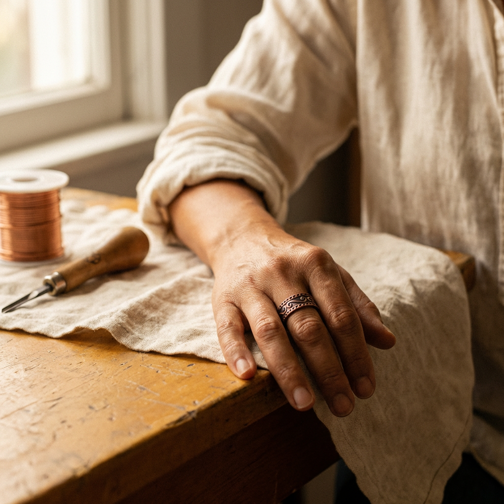 Patricia's Fern Copper Ring