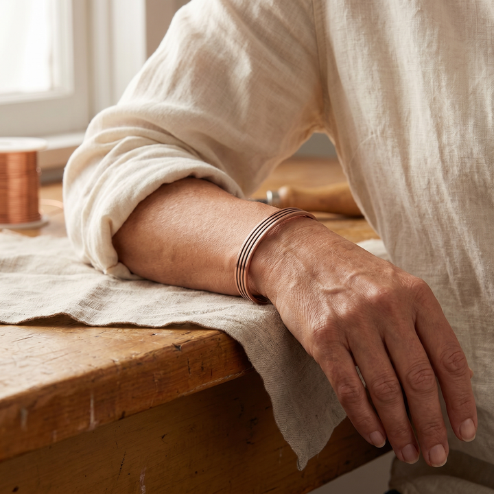 Patricia's Sage Copper Bracelet