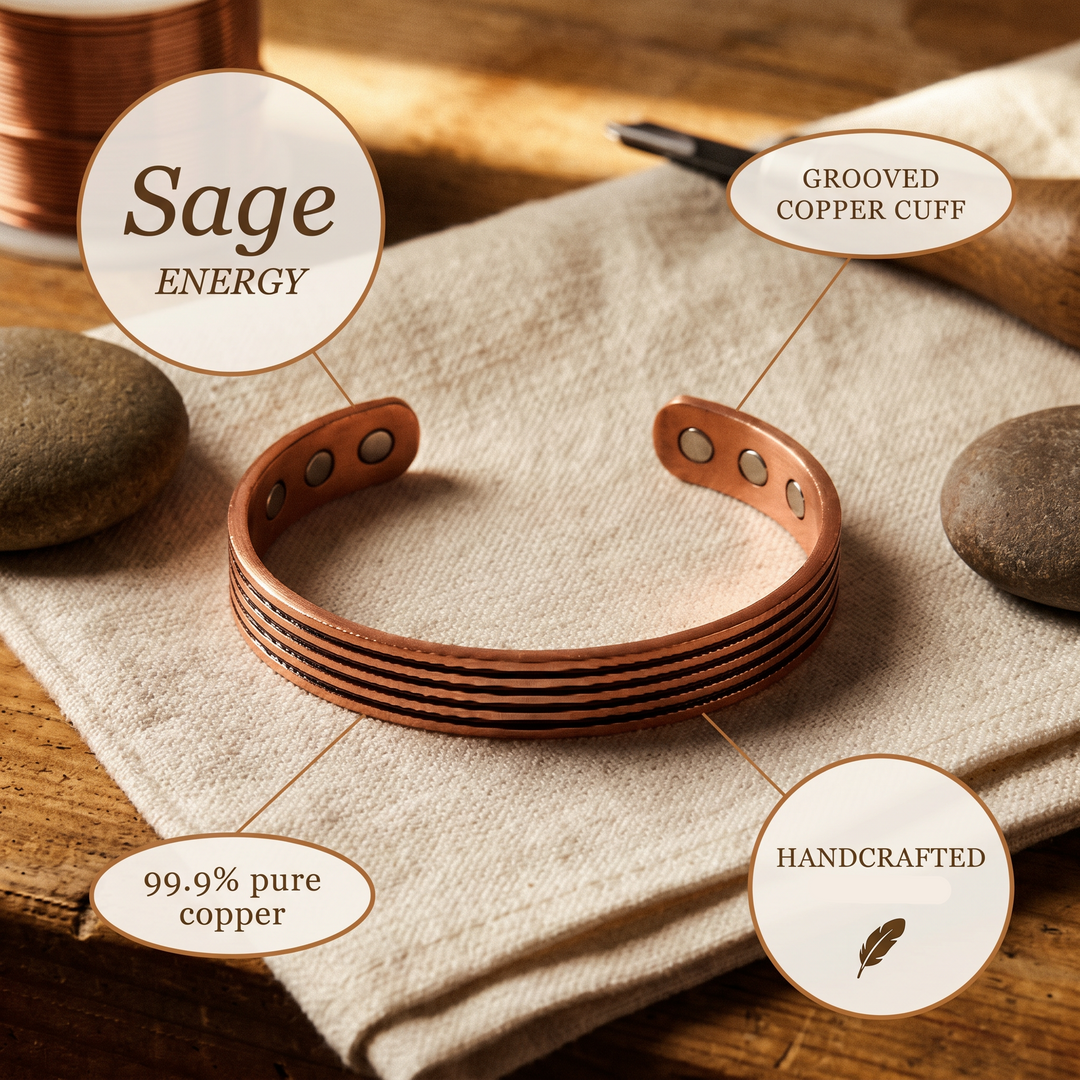 Patricia's Sage Copper Bracelet