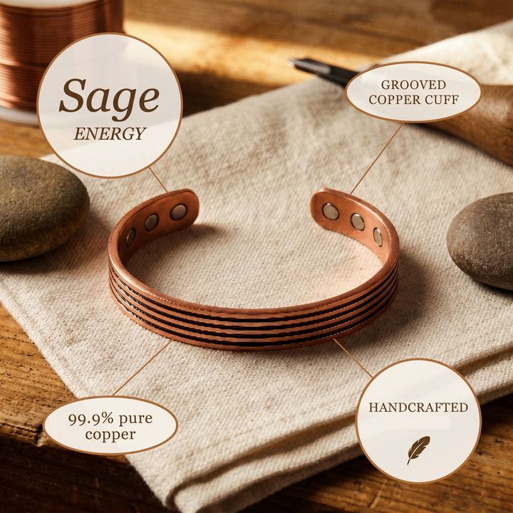 Patricia's Sage Copper Bracelet