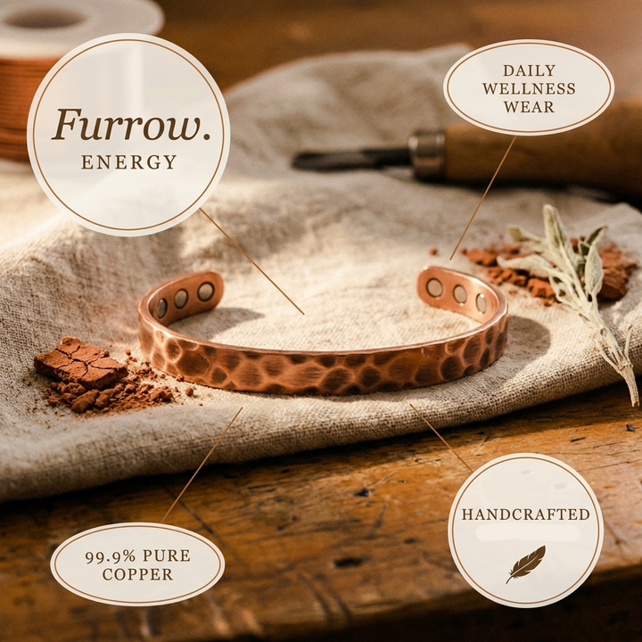 Patricia's Furrow Copper Bracelet