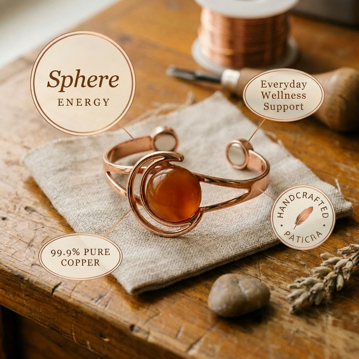 Patricia's Sphere Orange Copper Bracelet